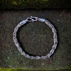 Pulsera de cadena de plata esterlina de estilos clásicos, regalo de uso diario para hombres y mujeres, con diamante de oro o piedra principal de perla, estilo clásico, 2 unidades - Product Image 6