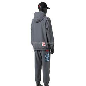 Conjunto de Chaqueta Cortavientos de Poliéster Suave para Mujer, Estilo Color Block Gris con Logotipo Personalizado, Impresión por Transferencia de Calor, Chaqueta Cortavientos de Talla Grande - Product Image 5