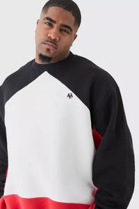 Sudadera de manga larga con cuello polar antiarrugas forrada en bloque de color de gran tamaño para hombre, nueva llegada, tallas personalizables Huzaifa - Product Image 3