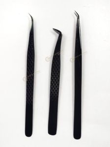 แหนบสแตนเลสปลายเรียวยาว90องศาอุปกรณ์ติดขนตาปลอมแบบโค้งมนปรับแต่งได้ - Product Image 5