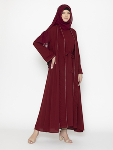 Nouveau designer à la mode personnalisé femmes Naqab à manches longues Burqa traditionnel musulman style ethnique Hijab & Abaya de Dubaï - Product Image 3