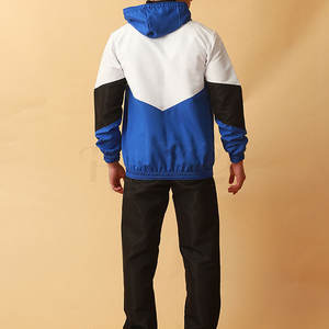 Vêtements d'entraînement de jogging personnalisés Veste coupe-vent et pantalon de survêtement zippé Survêtements coupe-vent en nylon avec logo personnalisé pour hommes - Product Image 4