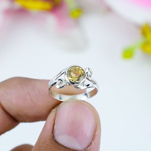 Anillo Vintage de Plata de Ley 925 hecho a mano, joyería de piedras preciosas de citrino Natural con ajuste de bisel de forma ovalada para fiestas - Product Image 2