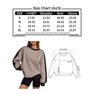 Diseño personalizado Ash Grey Crew Neckline Sudadera de mujer Puños acanalados Sudaderas con capucha de mujer Sudaderas con capucha de gimnasio para mujer - Product Image 6