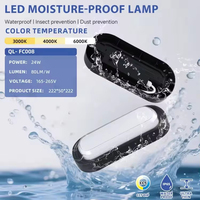 Haute qualité 24W IP65 étanche LED lampe extérieure de luxe ovale mur cloison salle de bain couloir PC étanche à l'humidité monté en Surface
