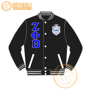 เสื้อแจ็กเก็ตทีมโรงเรียน Zeta phi Beta เสื้อแจ็กเก็ตสโมสรผ้าซาตินปักตราและมีตัวอักษรละเอียดกว่ากำหนดเอง - Product Image 3