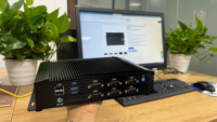 PC Mini industri dengan M.2 Nvme SSD & tampilan LCD 1212 Gen I7 desain kotak tanpa kipas untuk Edge Computing & IoT