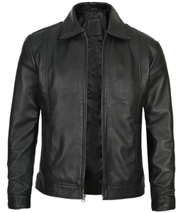 Veste en cuir tendance à la vente, couleur unie, design personnalisé, fabrication selon les demandes des clients, col rabattu, vestes en cuir - Product Image 2