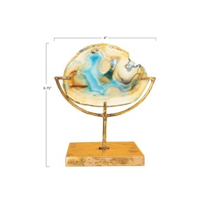 Famoso hogar ágata piedra Multicolor escultura decorativa cuadrado oro pulido soporte decoración del hogar Oficina habitación estante acento moderno - Product Image 5