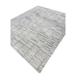 Tapis Aprezo en laine et viscose noué à la main, motif abstrait, pour salon, couloir, chambre d'adolescent, modèle puzzle rectangulaire Siwv-36 - Product Image 2