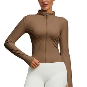 Haut de yoga personnalisé en spandex/nylon respirant, taille plus, veste de fitness pour femmes, coupe extensible, confortable pour l'entraînement - Product Image 3
