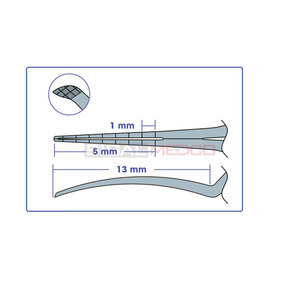 Fórceps de capsulorrexis Puntas dentadas puntiagudas Ejes curvos 13mm Longitud del ángulo Instrumentos médicos oftálmicos Catarata - Product Image 5