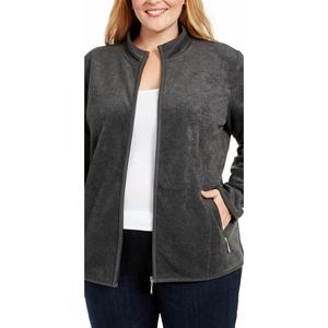 Giacca sportiva da donna Karen Scott Plus Size in pile Zeroproof Performance nera taglia 0X - Product Image 2