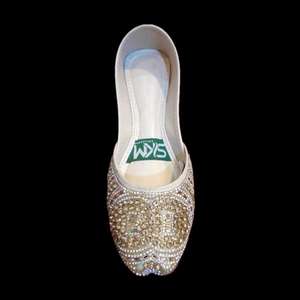 Elegantes zapatos Khusa hechos a mano bordados de la mejor calidad para damas, calzado de diseño superior para uso en interiores para mujeres y niñas - Product Image 3