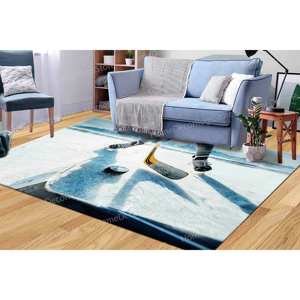 Alfombra con Diseño de Hockey sobre Hielo, Alfombra Impresa para Gimnasio, Salón, Decoración de Cuarto de Hombre, con Pelo Suave - Product Image 5