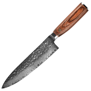 Couteau de cuisine multifonctionnel de 8 pouces en acier damas japonais coupe pêche viande couteau de chef de cuisine - Product Image 1