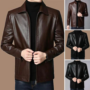 Veste en cuir High Street pour hommes de haute qualité avec logo personnalisé Nouveau design Manches longues Vêtements décontractés Broderie Décoration - Product Image 4