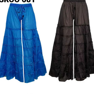 Cotton Garara <b>Trouser</b> for Women <b>Winter</b> Elastic Waist Washed Lightweight Breathable Fabric Free Size Fit for Festive & Casual - Product Image 1