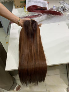 Havinahair Virgin 100% Paquets de cheveux Remy vietnamiens pour Ombre Orange foncé 22 pouces Fermeture personnalisée Longueur disponible - Product Image 3