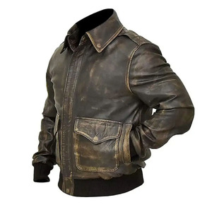 Chaqueta de Cuero Bomber para Hombre, Personalizable, Multi-etiqueta, para Invierno, Transpirable, Ecológica, de Alta Calidad, para Exteriores, Lista para Enviar - Product Image 4