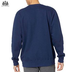 Sudadera de Invierno para Hombre, 100% Algodón, Felpa, Corte Holgado |   Ropa Urbana de Cuello Redondo Sólido |   Logotipo Personalizado al por Mayor, Resistente al Viento - Product Image 2