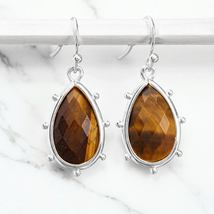 ต่างหูแบบห้อยทรงตาเสือเหลี่ยมเพชรพลอยสีเงิน925ออกแบบได้ตามต้องการสำหรับงานแต่งงานของโรงงานขนาดใหญ่ - Product Image 6