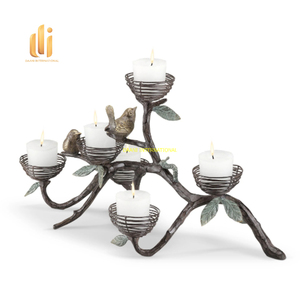 Luxury Metal Branch Design Bird <b>Candle</b> Holder <b>Tealight</b> <b>Candle</b> Stand Home Decorative Centerpiece for Wedding Party Festive Decors - Product Image 1