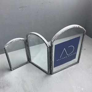 Cadre photo de table pliable, cadre photo décoratif 3 en 1 avec finition grise - Product Image 5