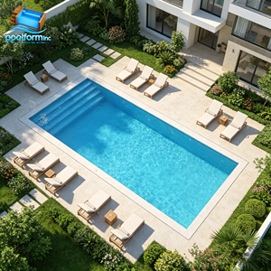 Piscines familiales rectangulaires pleine grandeur en fibre de verre dans le sol en acrylique Frp Natation préfabriquée Installation rapide Piscine spa extérieure - Product Image 5