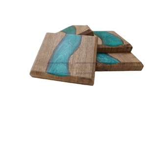 Sous-verres personnalisés en bois et résine séchant résistant à la chaleur par STAR CRAFTS INDIA - Product Image 1