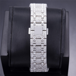 Bijoux en perles noires finition élégante 42 Ct EGL certifié diamant cultivé en laboratoire montre VVS1 blanc glacé brillant coupe automatique verre hanche - Product Image 3