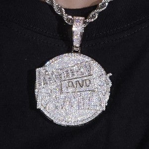 Pendentifs et breloques en argent sterling 925, breloques en diamant taille radiant de clarté VVS, design hip-hop glacé, bijoux fins pour hommes - Product Image 3