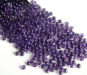 พลอยอเมทิสต์ธรรมชาติขนาดเล็กทรงกลมเรียบหลังเรียบอัญมณีหลวมเจเปอร์ผู้ผลิตทำสีม่วง1-6มม. - Product Image 3