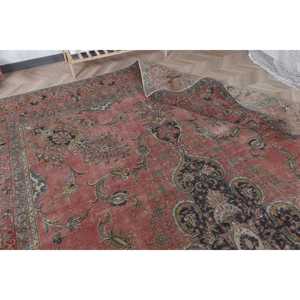Vintage Turkish <b>Runner</b> Rug 0.8x12.6 ft, <b>Red</b> Ikat Rug Wool - Product Image 5