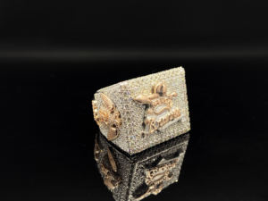 Moissanite Tester <b>Ring</b> 925 Silver Yellow Gold Plated Luxury Prong Setting - Product Image 3