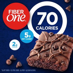 Fiber One 70 Calorie Brownies, Chocolate Fudge <b>Snack</b> <b>Bars</b>, Mega Pack, 18 Ct, 16 oz - Product Image 2