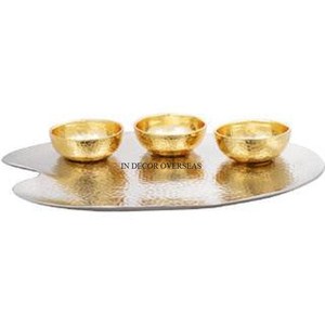 ชามดีไซน์เนอร์ลายดอกไม้ทำจากทองเหลืองโบราณเนื้อชุบทองเกรดสูง - Product Image 6