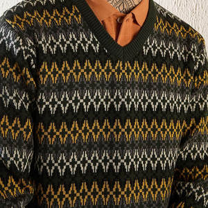 Meilleure vente en ligne de pulls pour hommes sur mesure Vente en gros de pulls pour hommes à col en V - Product Image 6