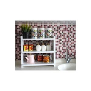 ชั้นวางของไม้ 3 ชั้น สีขาว - สำหรับห้องน้ำ ห้องครัว และอเนกประสงค์ - Product Image 1