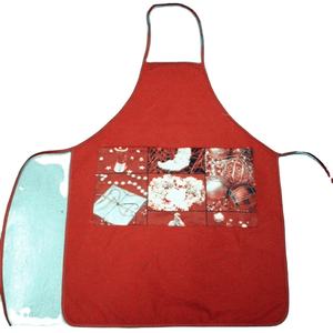 빨간 크리스마스 승진 앞치마는 실행 가능한 소량을 가진 많은 면 직물로 만듭니다. - Product Image 1