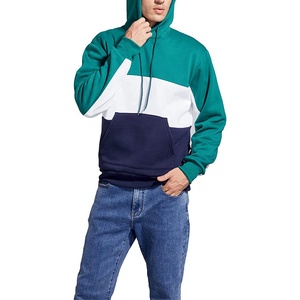 Sweat-shirt à capuche en polaire à carreaux pour hommes, sweat-shirts d'hiver avec cordon de serrage et poche Color Block à capuche pour hommes - Product Image 2