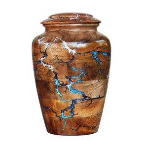 Urnas de sombra redondas de madera de alta calidad para cenizas Urnas portátiles para urnas de cremación de madera masculinas y femeninas a bajo precio de la India - Product Image 4