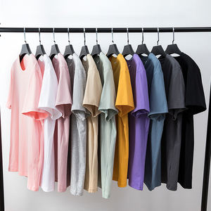 High Quality 100% Cotton Unisex <b>T</b>-<b>Shirt</b> Custom Men's Plain <b>White</b> and Black ODM Supply Canvas Fabric - Product Image 1