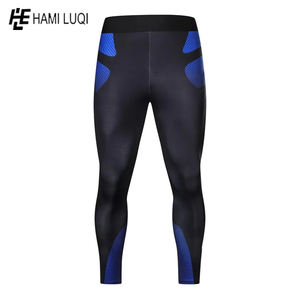 Pantalones de compresión de gimnasio para hombre personalizados más vendidos, mallas de entrenamiento de algodón ligero con logotipo en la cintura para Fitness deportivo - Product Image 2