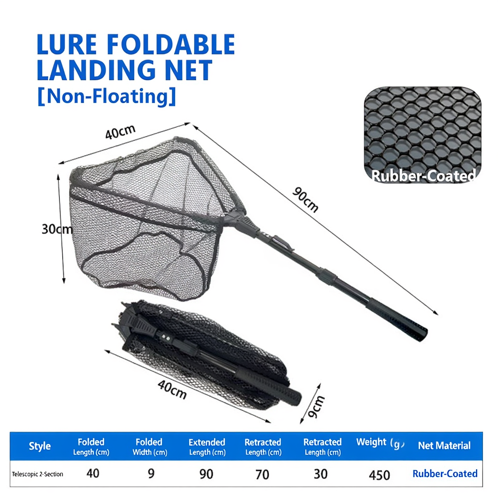 Double-Section Foldable Lure Landing Net