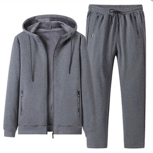 Ensemble 2 pièces pour hommes, vêtements décontractés de couleur unie, sweat à capuche avec fermeture éclair, pantalon de survêtement, nouvelle collection hiver automne 2025 - Product Image 6