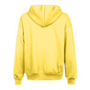 Sudaderas con Capucha de Punto para Mujer, a la Moda, Lisas, de Manga Larga, con Cordón y Bolsillos, Holgadas, de Invierno, 100% Algodón, Color Negro - Product Image 4