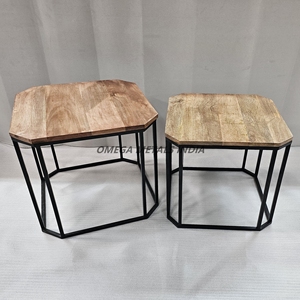 Nouvelle table basse en bois massif pour salons de luxe 2 pièces conception de table à manger fonctionnelle parfaite pour les chambres et la décoration intérieure - Product Image 1