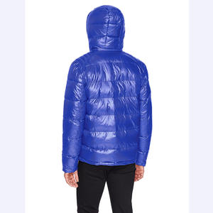 Chaqueta Acolchada Brillante Azul Burbuja de Nylon para Hombre, Diseño Personalizado, Manga Larga y Capucha, Moda Invierno 2026, la Más Vendida - Product Image 6
