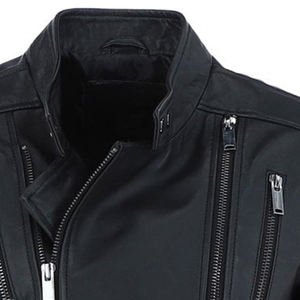 Chaqueta de cuero de carreras de motos para hombre de calidad superior último diseño con cuello alto de protección completa Material de lona de piel de oveja - Product Image 6